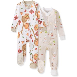 Burt’s Bees Baby Boys Organic Cotton, Snug Fit Footed Sleeper Pajamas(Chef Bears & Pizza 2-pack)