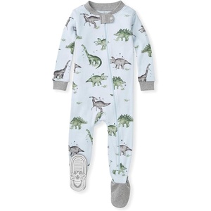 Burt’s Bees Baby Boys Organic Cotton, Snug Fit Footed Sleeper Pajamas(Happy Herbivores)