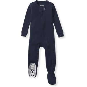 Burt’s Bees Baby Boys Organic Cotton, Snug Fit Footed Sleeper Pajamas(Midnight Solid Rib)