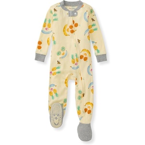 Burt’s Bees Baby Boys Organic Cotton, Snug Fit Footed Sleeper Pajamas(Play With Your Food)