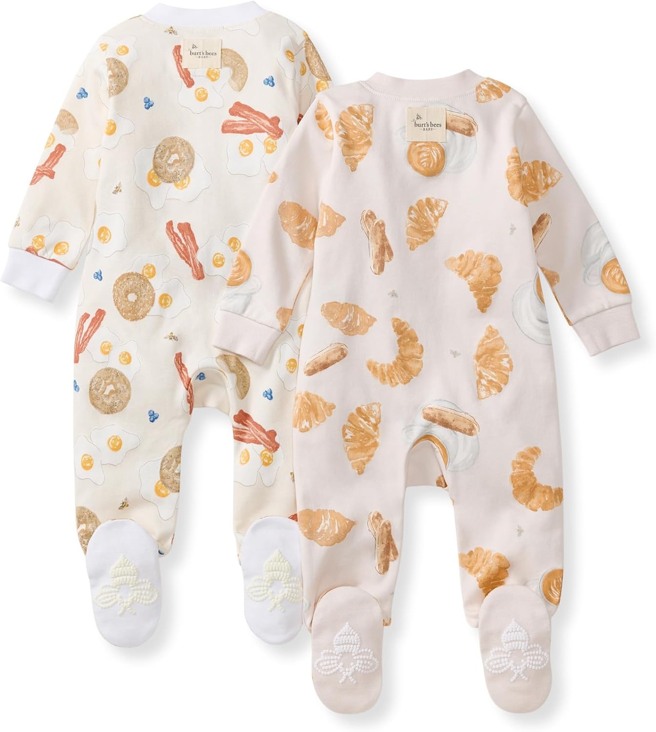 image:imageBurts Bees Baby Boys Organic Cotton Sleep and Play Footed Pajamas Easy zip front PJs feature a 2way zipper to ensure newborns have a restful nights sleepEggs Coffee