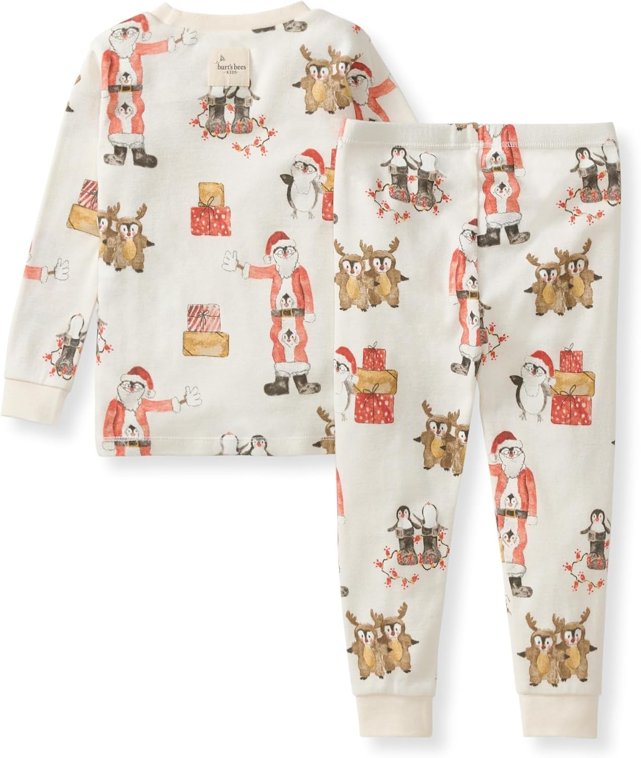 image:imageBurts Bees Baby Organic Cotton Pajamas for Boys Toddler PJ Set 2PC Soft cozy snug fitting pajamas feature stretchy ribbed cuffs and hand painted prints to make bedtime a breezeSantas Little Helper