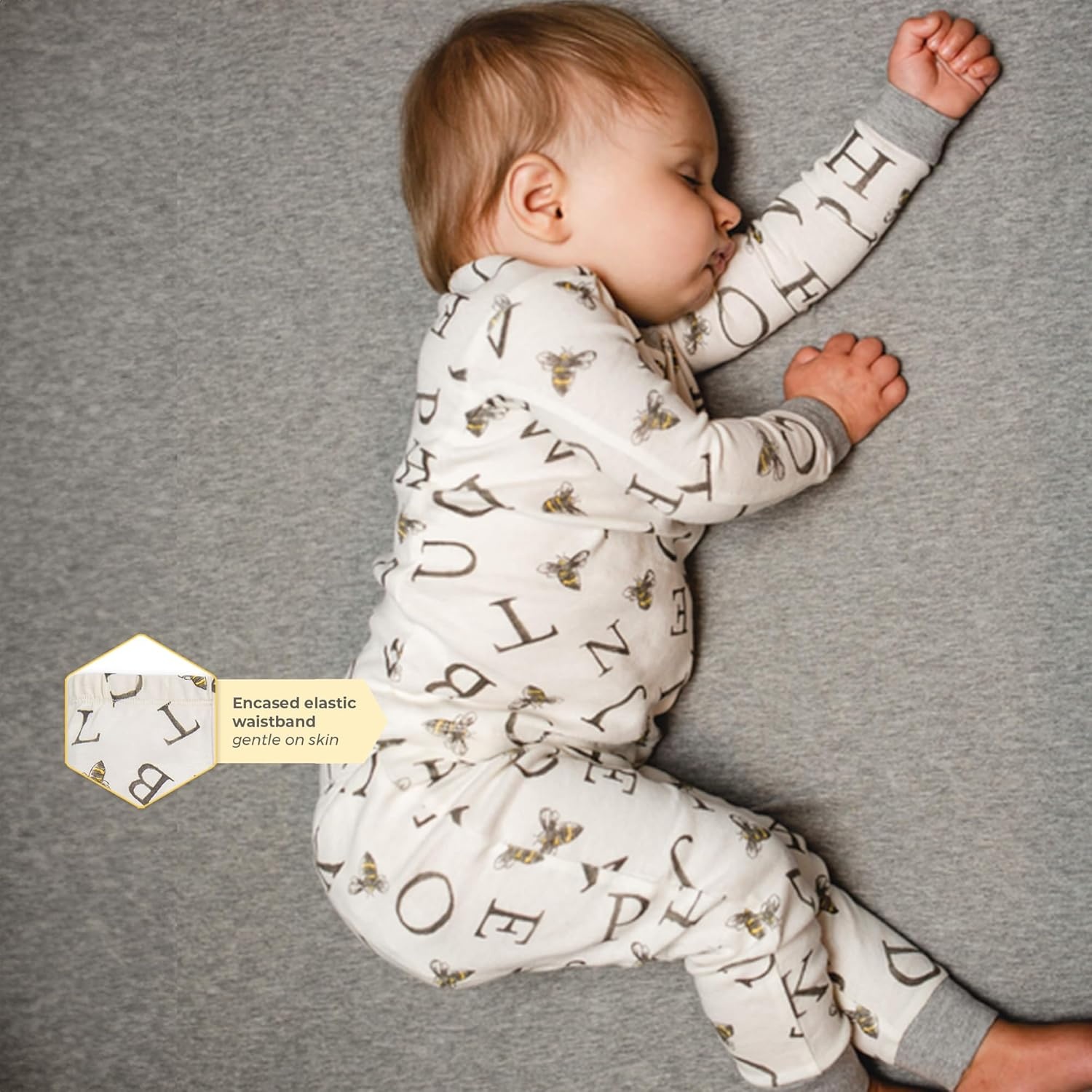 image:imageBurts Bees Baby Organic Cotton Pajamas for Boys Toddler PJ Set 2PC Soft cozy snug fitting pajamas feature stretchy ribbed cuffs and hand painted prints to make bedtime a breezeAbeec