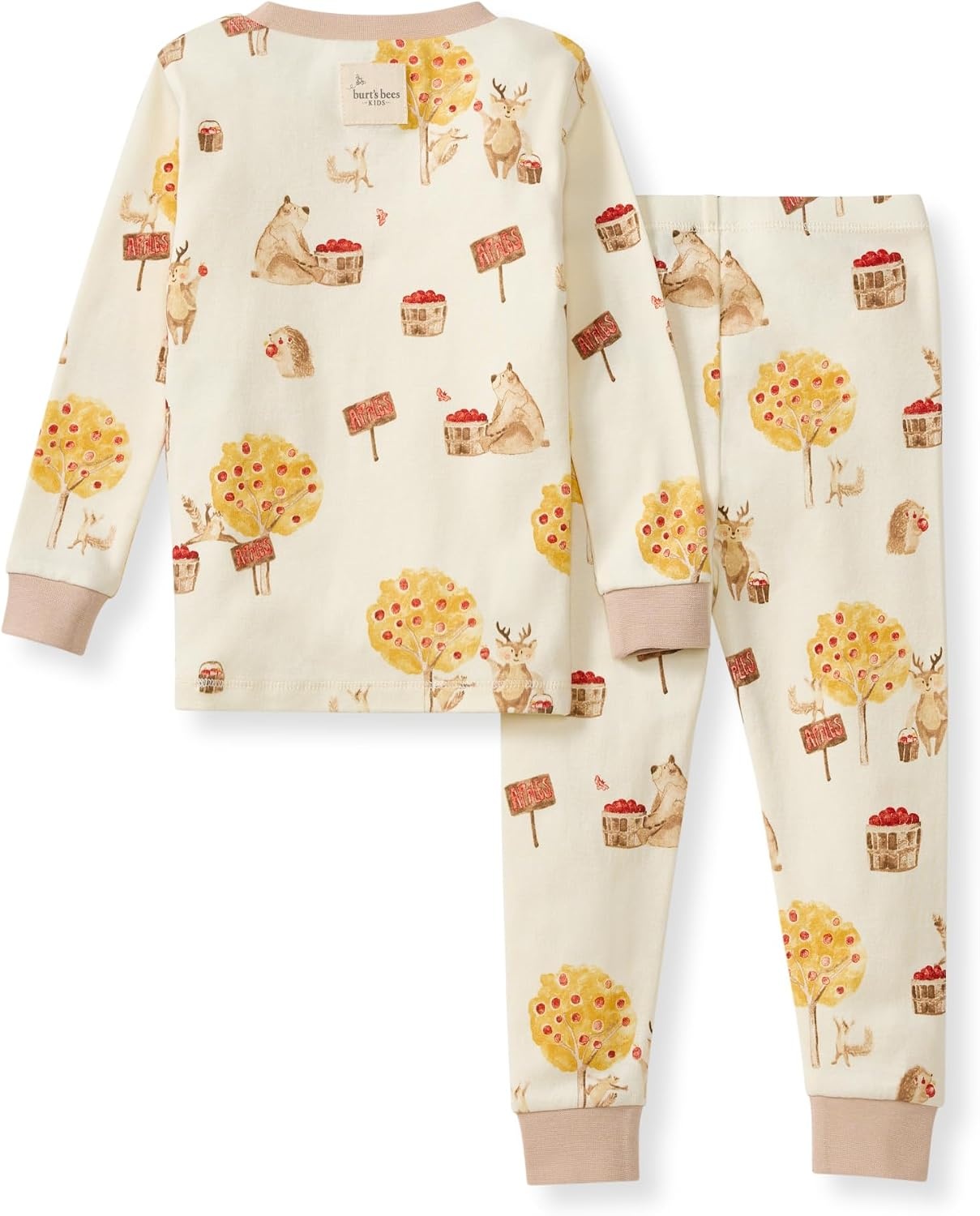 image:imageBurts Bees Baby Organic Cotton Pajamas for Boys Toddler PJ Set 2PC Soft cozy snug fitting pajamas feature stretchy ribbed cuffs and hand painted prints to make bedtime a breezeApple Season