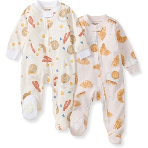 Burt’s Bees Baby Boys’ Organic Cotton, Sleep and Play Footed Pajamas | Easy zip front PJs feature a 2-way zipper to ensure newborns have a restful nights sleep(Eggs & Coffee)