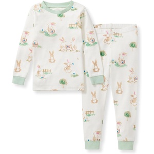 Burt’s Bees Baby Organic Cotton Pajamas for Boys, Toddler PJ Set, 2-PC | Soft, cozy, snug fitting pajamas feature stretchy ribbed cuffs and hand painted prints to make bedtime a breeze(Bunny Egg Hunt)