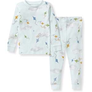 Burt’s Bees Baby Organic Cotton Pajamas for Boys, Toddler PJ Set, 2-PC | Soft, cozy, snug fitting pajamas feature stretchy ribbed cuffs and hand painted prints to make bedtime a breeze(Kite Festival)