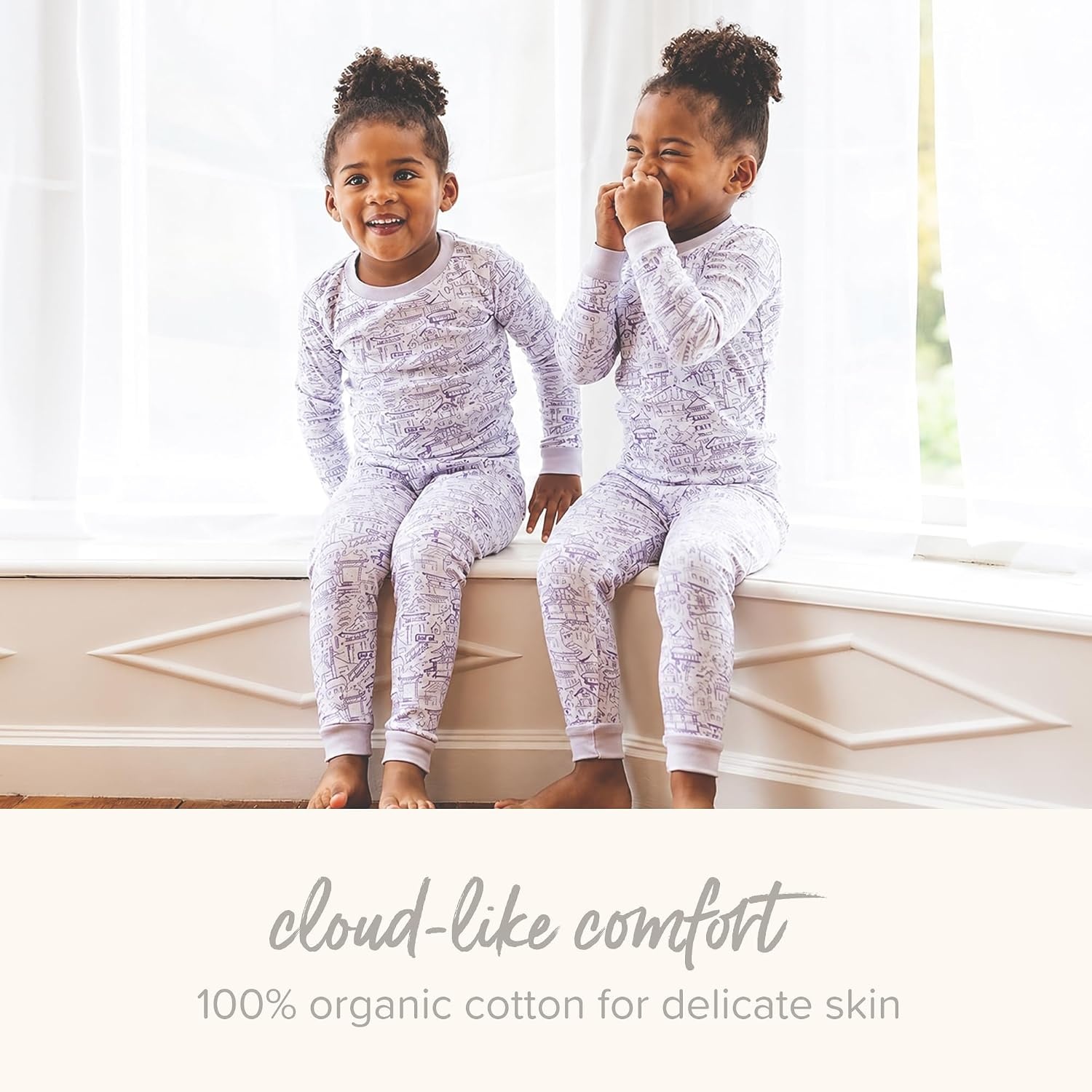image:imageBurts Bees Baby Girls Organic Cotton Pajamas Toddler PJ Set 2PC Soft cozy snug fitting pajamas feature stretchy ribbed cuffs and hand painted prints to make bedtime a breezeGarden Paths