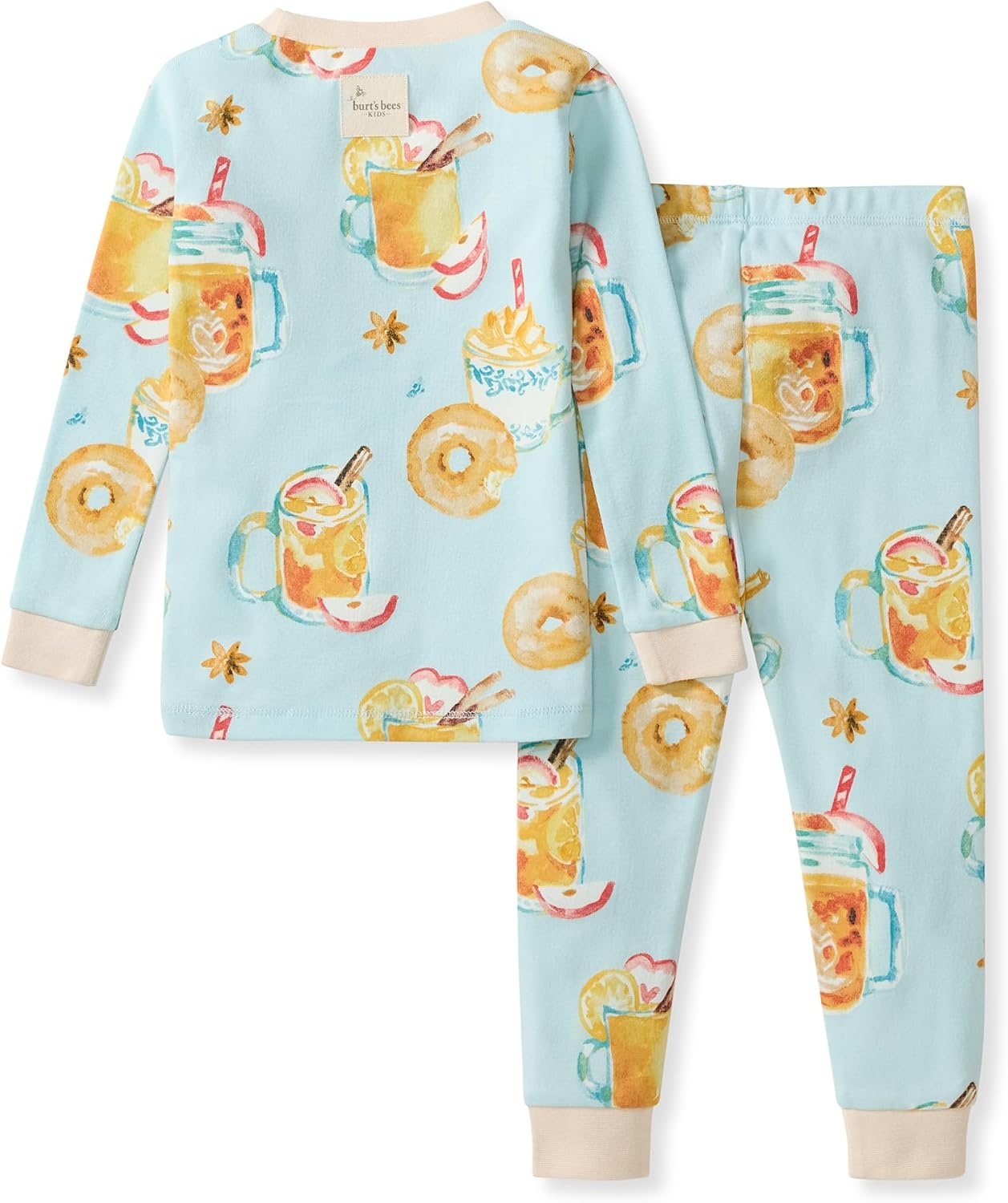 image:imageBurts Bees Baby Girls Organic Cotton Pajamas Toddler PJ Set 2PC Soft cozy snug fitting pajamas feature stretchy ribbed cuffs and hand painted prints to make bedtime a breezeHot Apple Cider 1pack