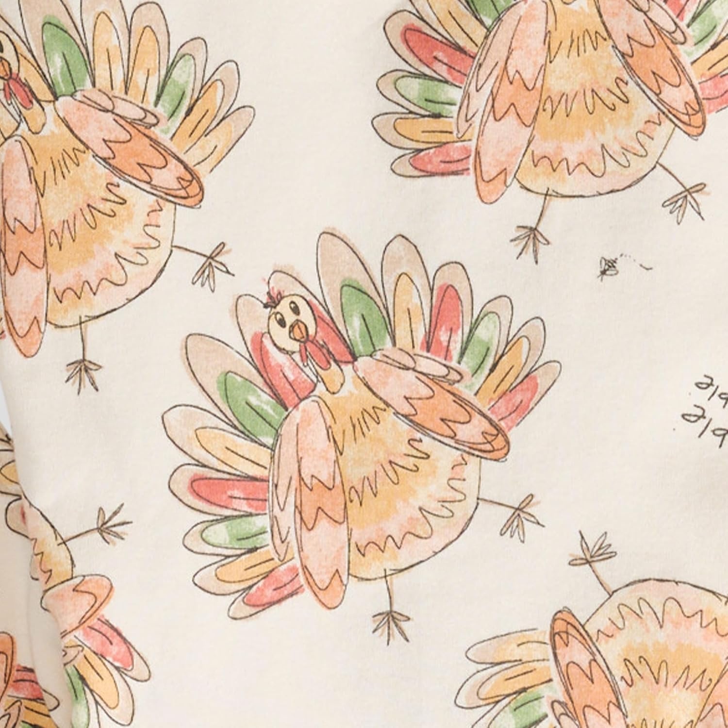 image:imageBurts Bees Baby Girls Organic Cotton Pajamas Toddler PJ Set 2PC Soft cozy snug fitting pajamas feature stretchy ribbed cuffs and hand painted prints to make bedtime a breezeVivid Turkey