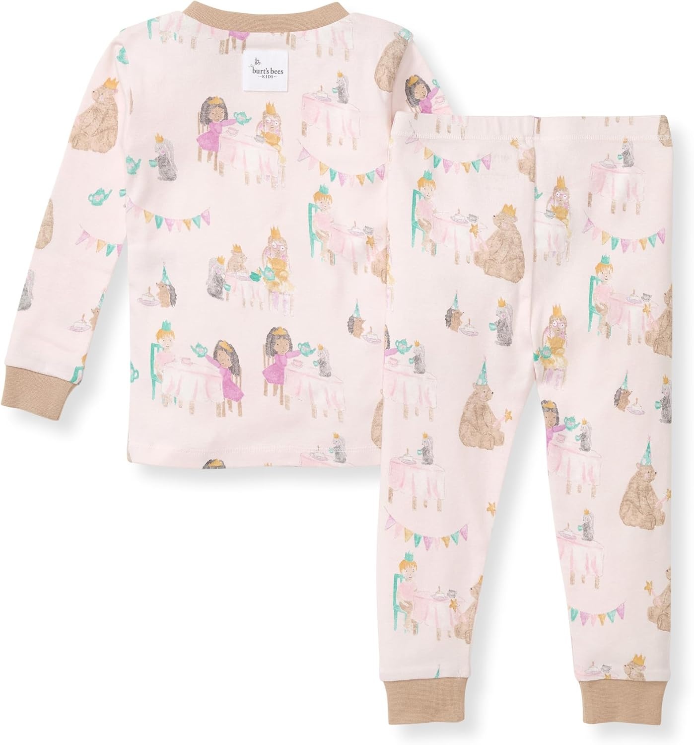 image:imageBurts Bees Baby Girls Organic Cotton Pajamas Toddler PJ Set 2PC Soft cozy snug fitting pajamas feature stretchy ribbed cuffs and hand painted prints to make bedtime a breezeTea Time