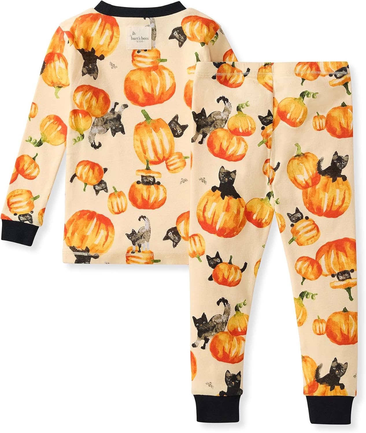 image:imageBurts Bees Baby Girls Organic Cotton Pajamas Toddler PJ Set 2PC Soft cozy snug fitting pajamas feature stretchy ribbed cuffs and hand painted prints to make bedtime a breezeSneaky Cats 1pack