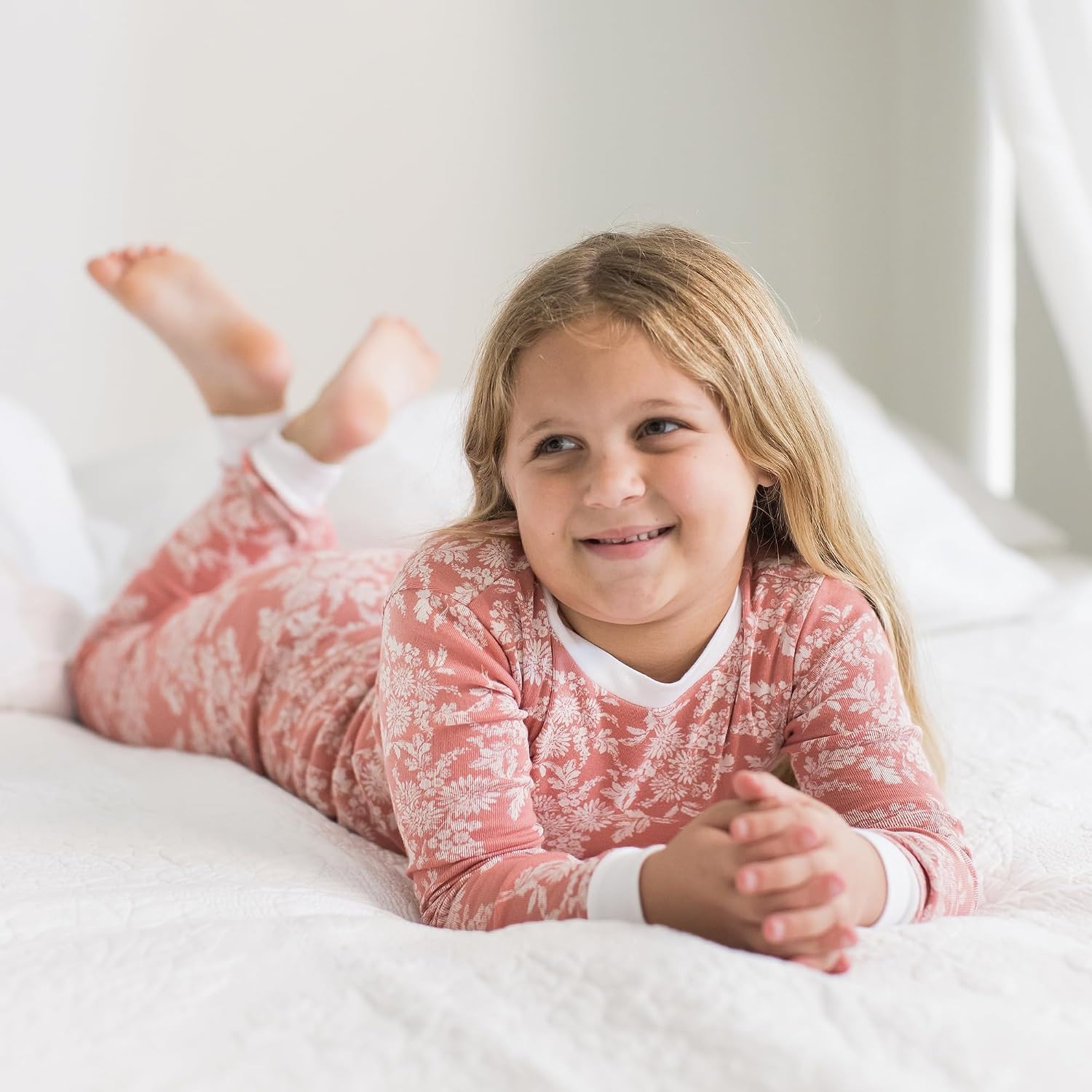 image:imageBurts Bees Baby Girls Organic Cotton Pajamas Toddler PJ Set 2PC Soft cozy snug fitting pajamas feature stretchy ribbed cuffs and hand painted prints to make bedtime a breezeVibrant Garden
