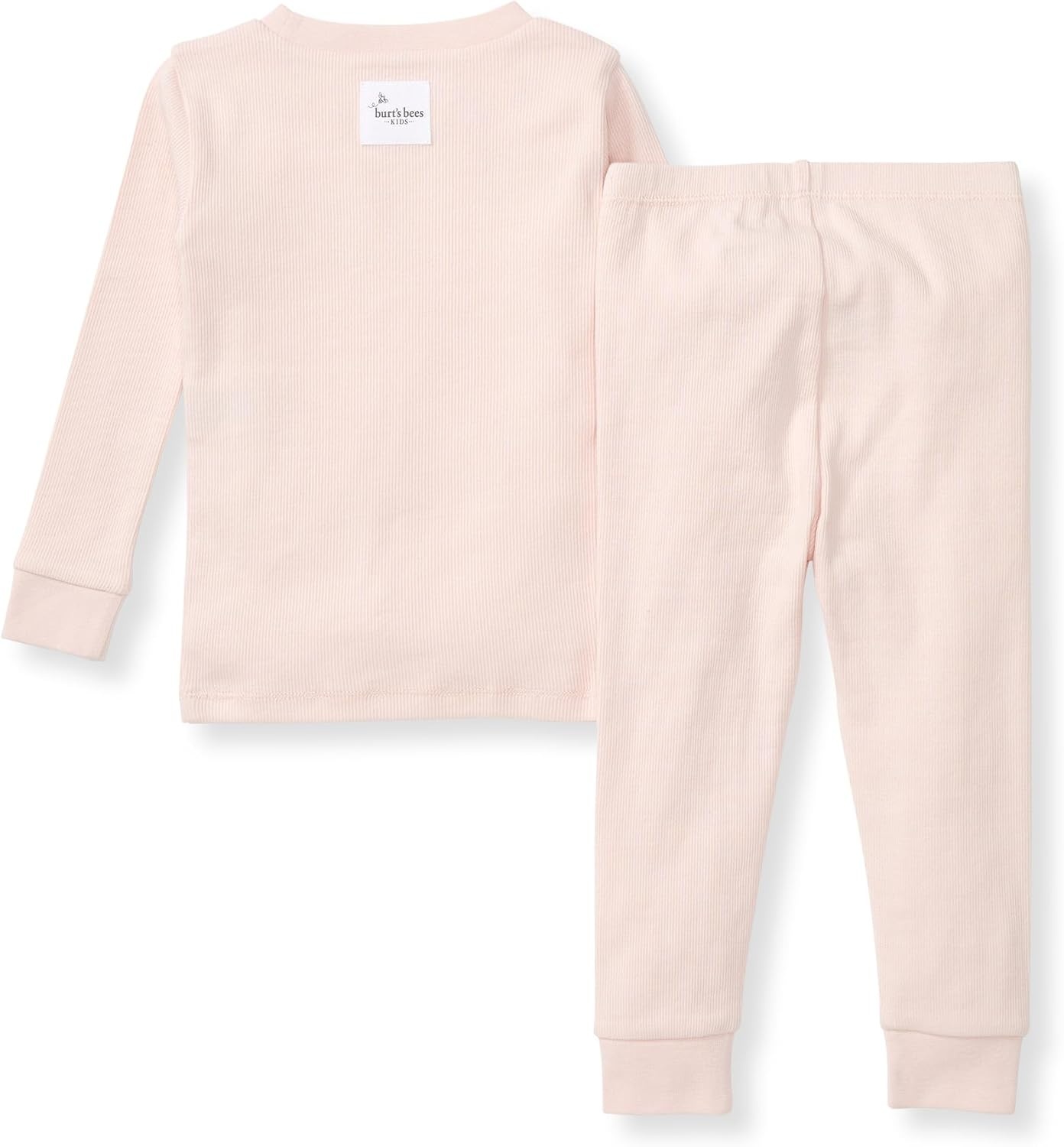 image:imageBurts Bees Baby Girls Organic Cotton Pajamas Toddler PJ Set 2PC Soft cozy snug fitting pajamas feature stretchy ribbed cuffs and hand painted prints to make bedtime a breezePink Solid Rib