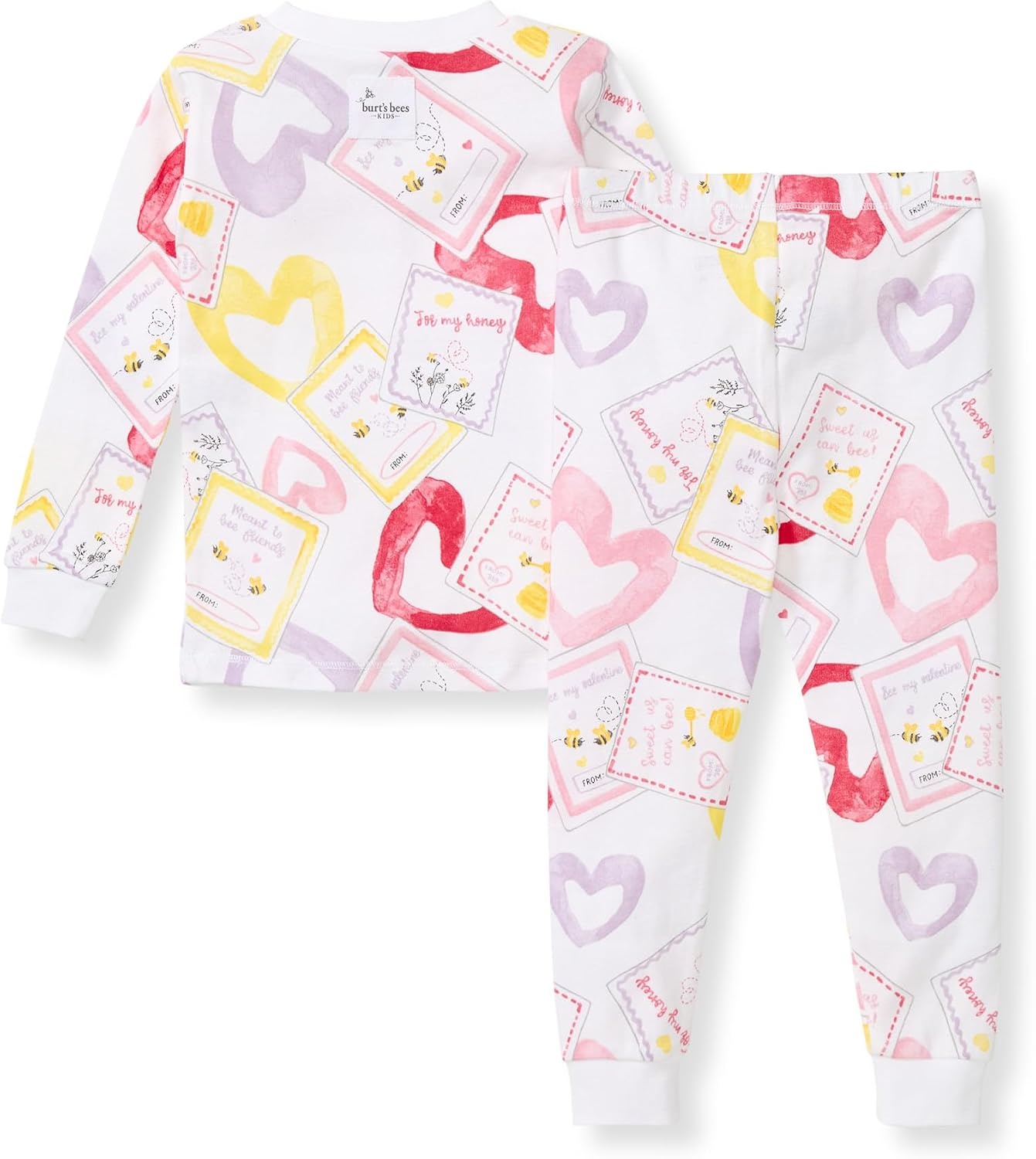 image:imageBurts Bees Baby Girls Organic Cotton Pajamas Toddler PJ Set 2PC Soft cozy snug fitting pajamas feature stretchy ribbed cuffs and hand painted prints to make bedtime a breezeBee Mine