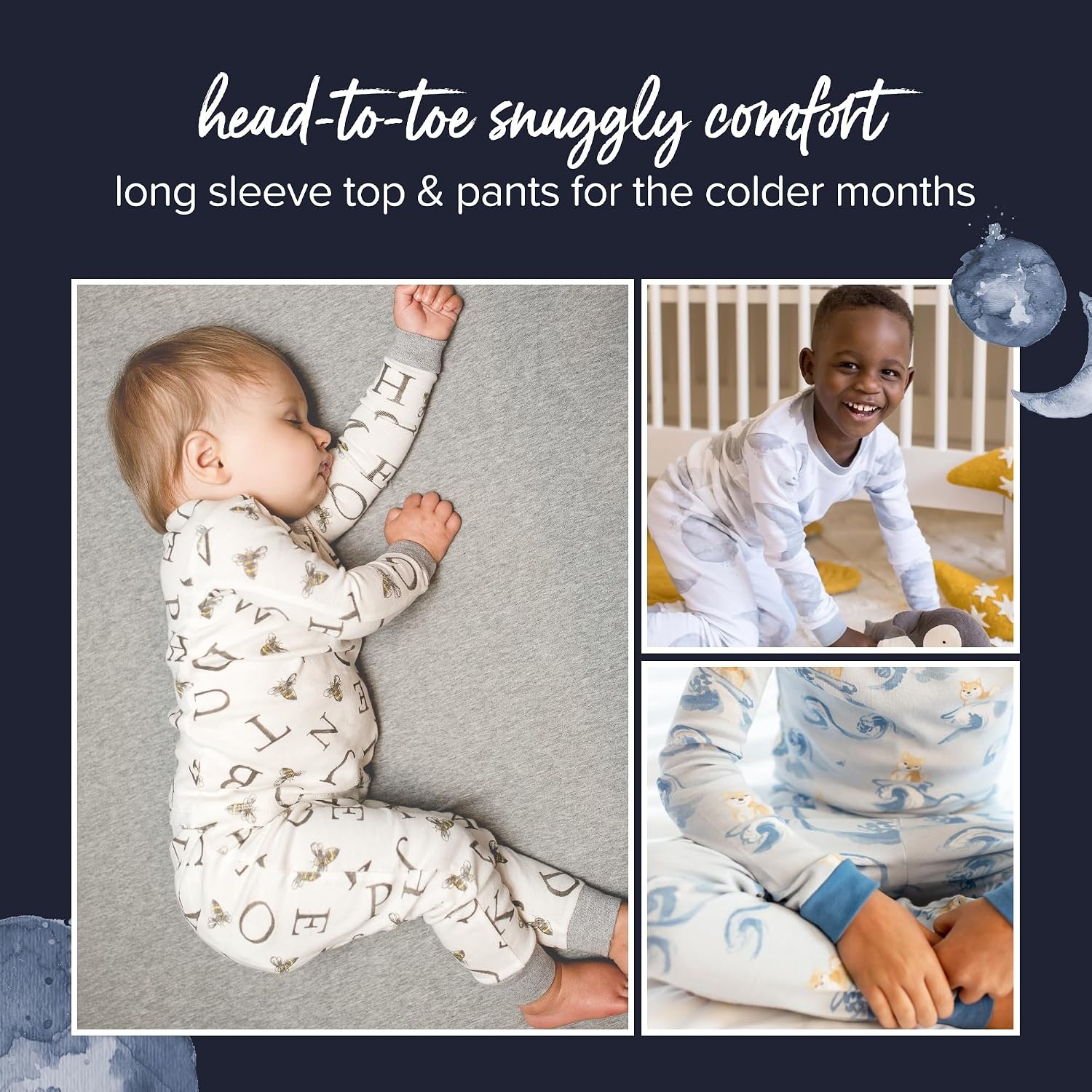 image:imageBurts Bees Baby Girls Organic Cotton Pajamas Toddler PJ Set 2PC Soft cozy snug fitting pajamas feature stretchy ribbed cuffs and hand painted prints to make bedtime a breezeHot Apple Cider 1pack