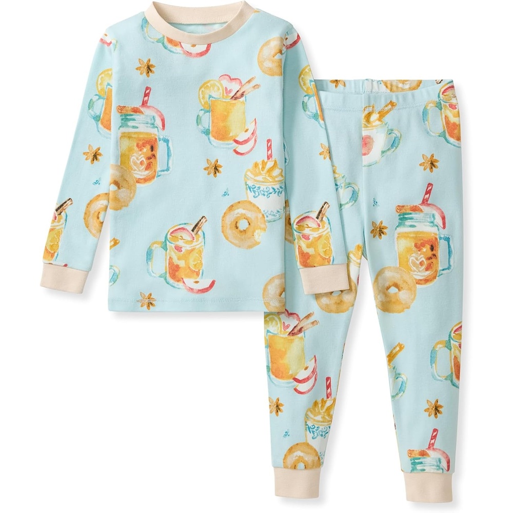 image:imageBurts Bees Baby Girls Organic Cotton Pajamas Toddler PJ Set 2PC Soft cozy snug fitting pajamas feature stretchy ribbed cuffs and hand painted prints to make bedtime a breezeHot Apple Cider 1pack