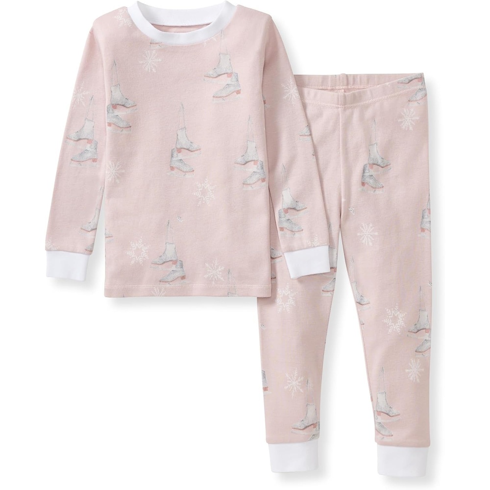 image:imageBurts Bees Baby Girls Organic Cotton Pajamas Toddler PJ Set 2PC Soft cozy snug fitting pajamas feature stretchy ribbed cuffs and hand painted prints to make bedtime a breezeIce Skates