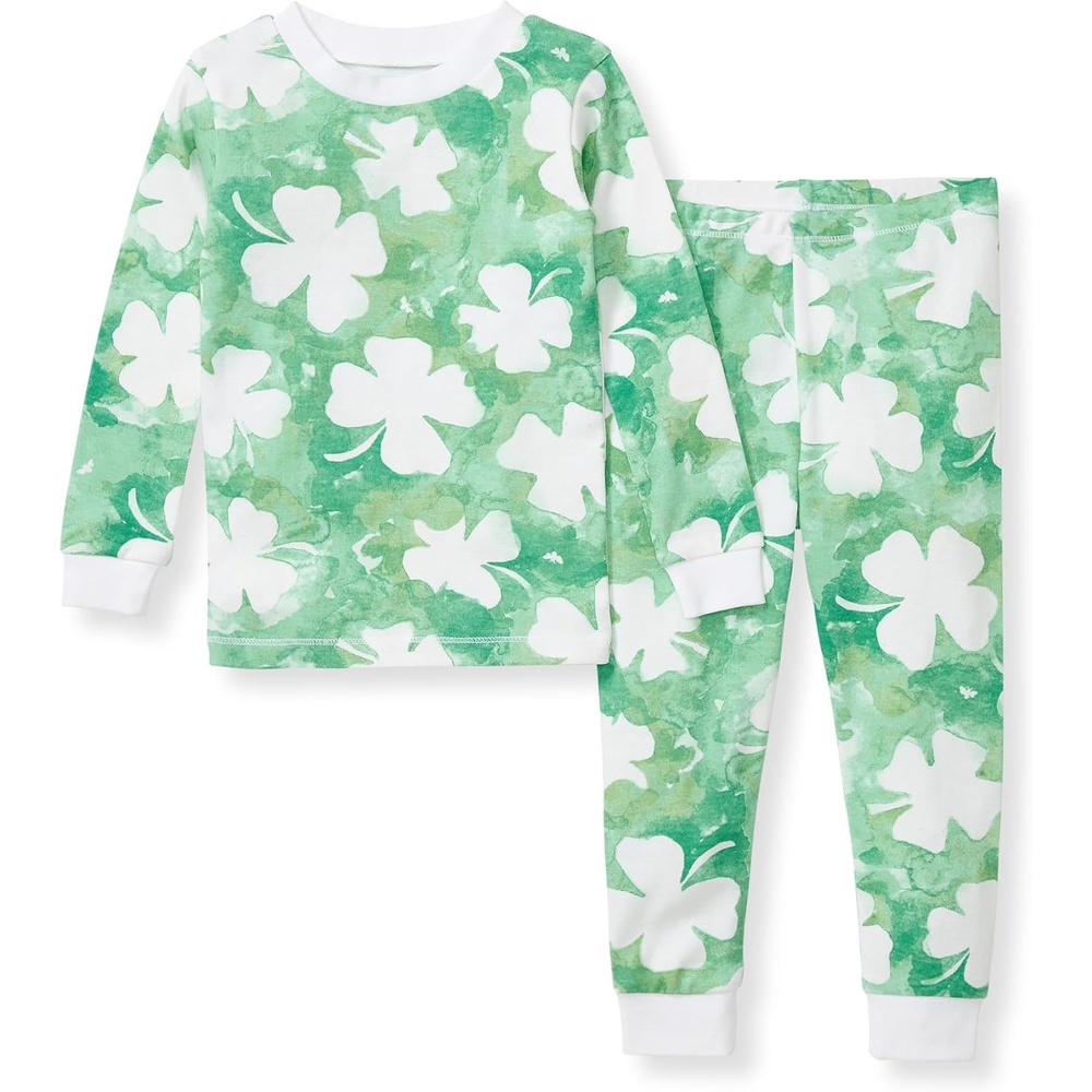 image:imageBurts Bees Baby Girls Organic Cotton Pajamas Toddler PJ Set 2PC Soft cozy snug fitting pajamas feature stretchy ribbed cuffs and hand painted prints to make bedtime a breezeArtsy Clover