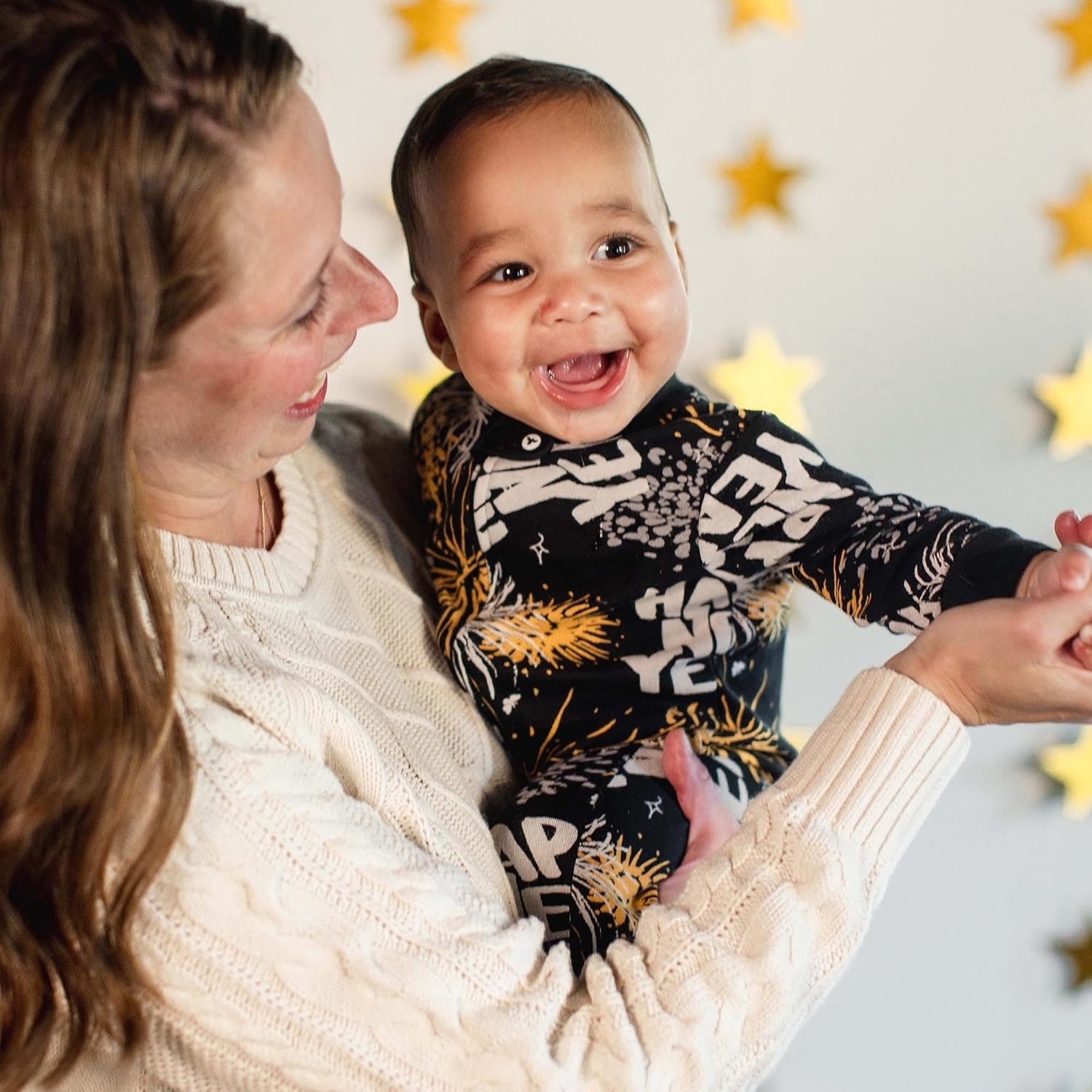 image:imageBurts Bees Baby Boys Organic Cotton Sleep and Play Footed Pajamas Easy zip front PJs feature a 2way zipper to ensure newborns have a restful nights sleepHappy New Year