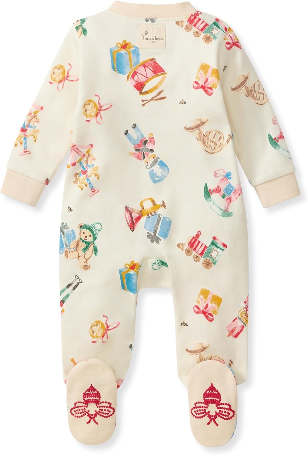 image:imageBurts Bees Baby Boys Organic Cotton Sleep and Play Footed Pajamas Easy zip front PJs feature a 2way zipper to ensure newborns have a restful nights sleepTrinkets Toys 1pack