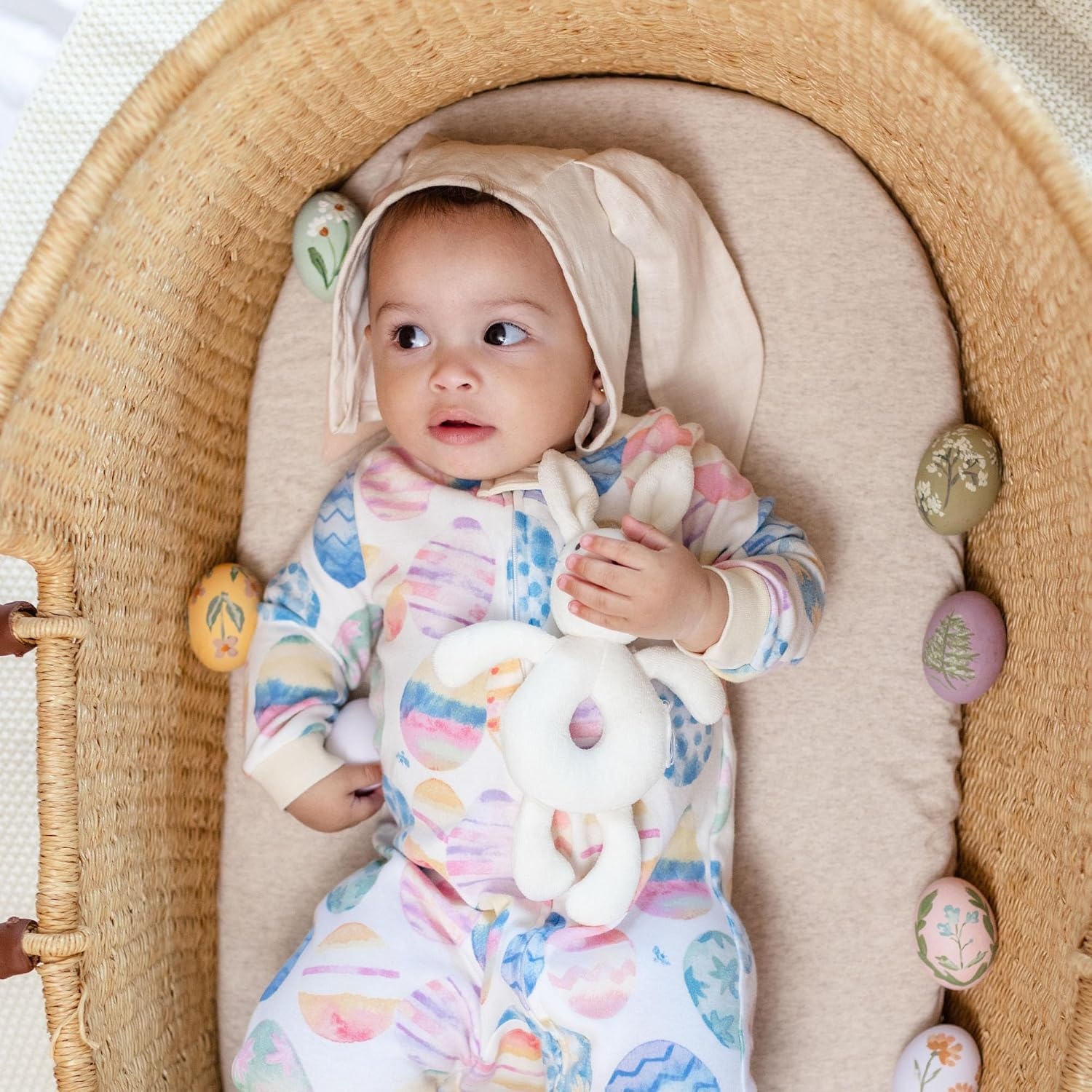image:imageBurts Bees Baby Girls Organic Cotton Sleep and Play Footed Pajamas Easy zip front PJs feature a 2way zipper to ensure newborns have a restful nights sleepEaster Eggs
