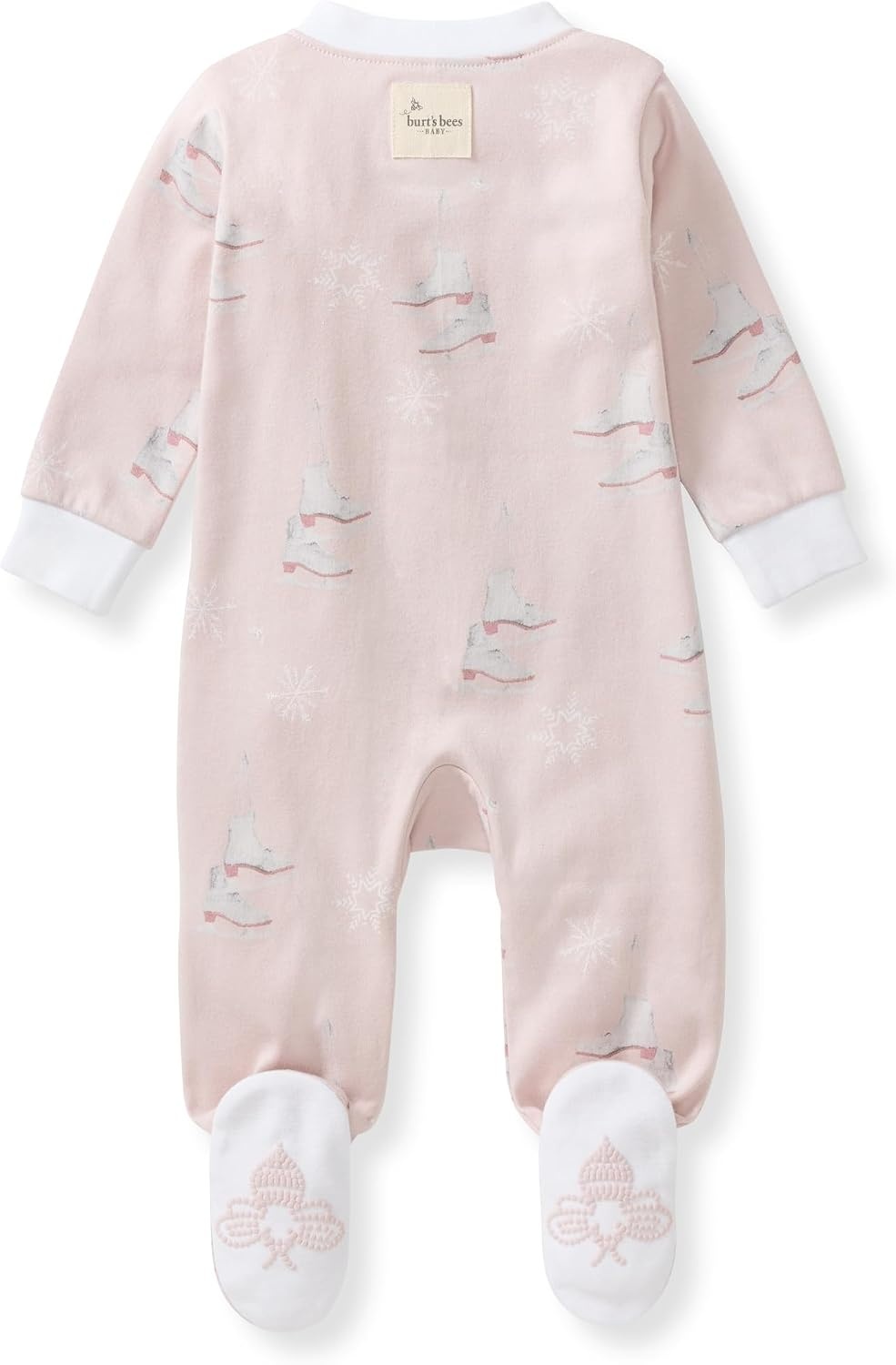 image:imageBurts Bees Baby Girls Organic Cotton Sleep and Play Footed Pajamas Easy zip front PJs feature a 2way zipper to ensure newborns have a restful nights sleepIce Skates