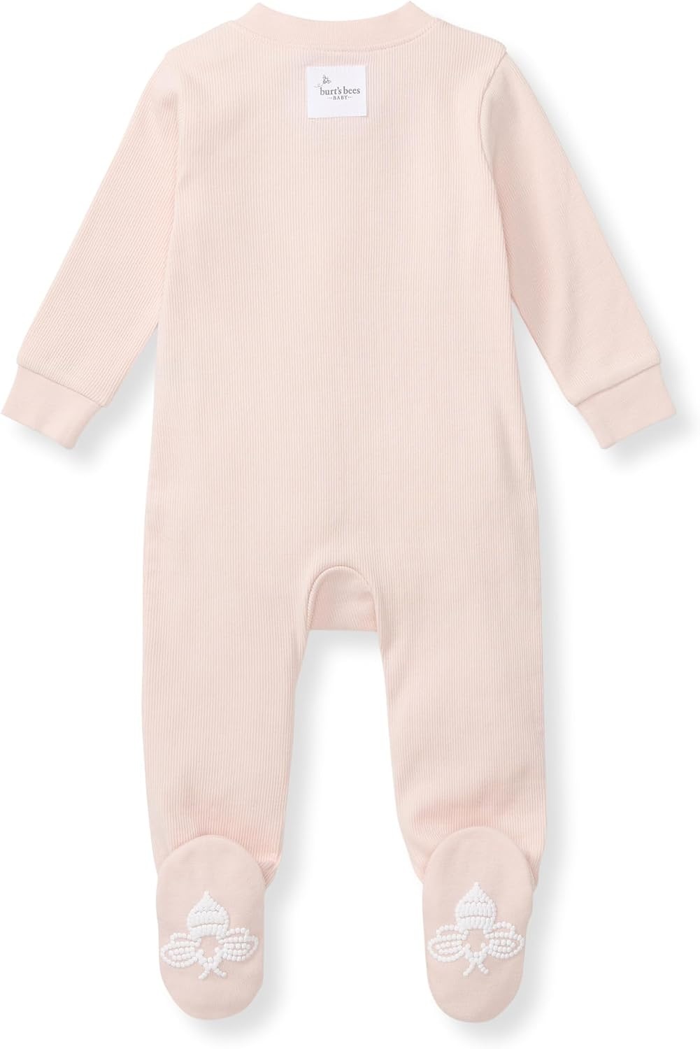 image:imageBurts Bees Baby Girls Organic Cotton Sleep and Play Footed Pajamas Easy zip front PJs feature a 2way zipper to ensure newborns have a restful nights sleepPink Solid Rib