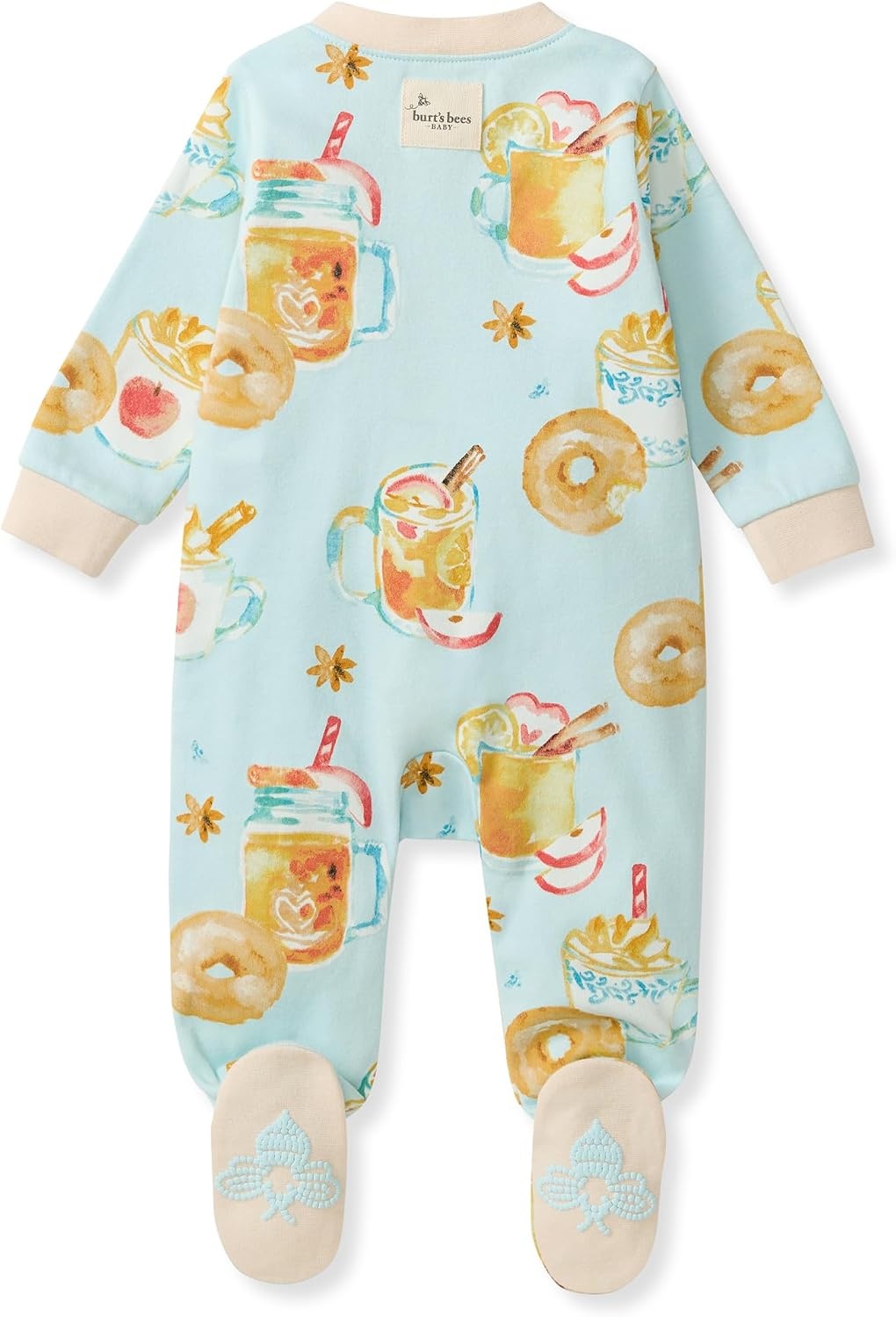 image:imageBurts Bees Baby Girls Organic Cotton Sleep and Play Footed Pajamas Easy zip front PJs feature a 2way zipper to ensure newborns have a restful nights sleepHot Apple Cider 1pack