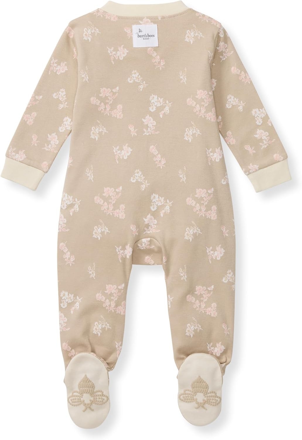 image:imageBurts Bees Baby Girls Organic Cotton Sleep and Play Footed Pajamas Easy zip front PJs feature a 2way zipper to ensure newborns have a restful nights sleepWhimsical Floral