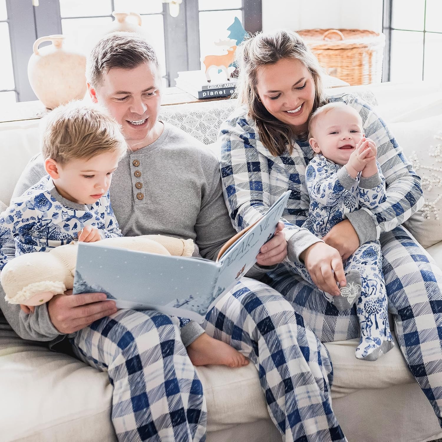 image:imageBurts Bees Baby Matching Family Jammies Organic Cotton Holiday PajamasFrozen Plaid