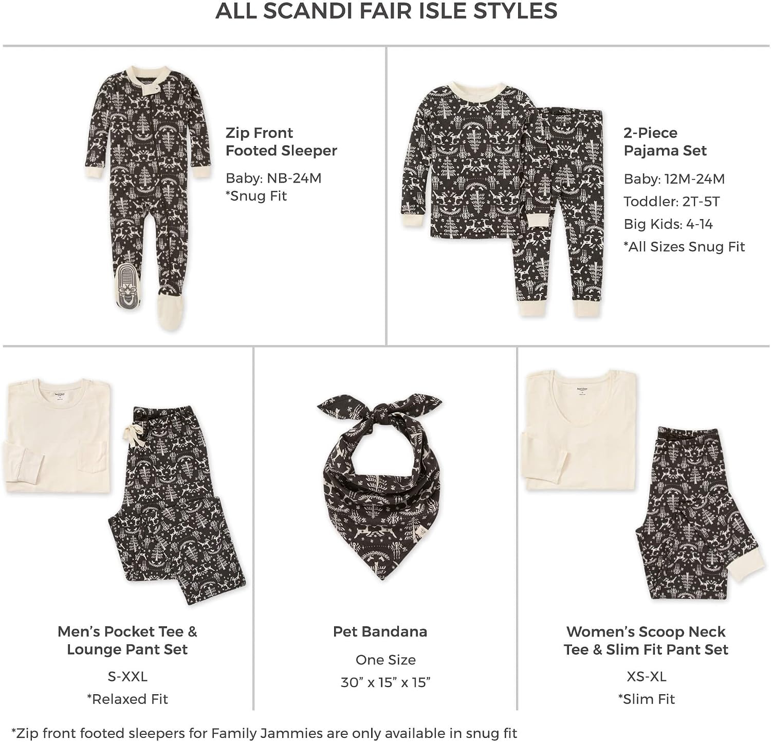image:imageBurts Bees Baby Matching Family Jammies Organic Cotton Holiday PajamasScandi Fair Isle