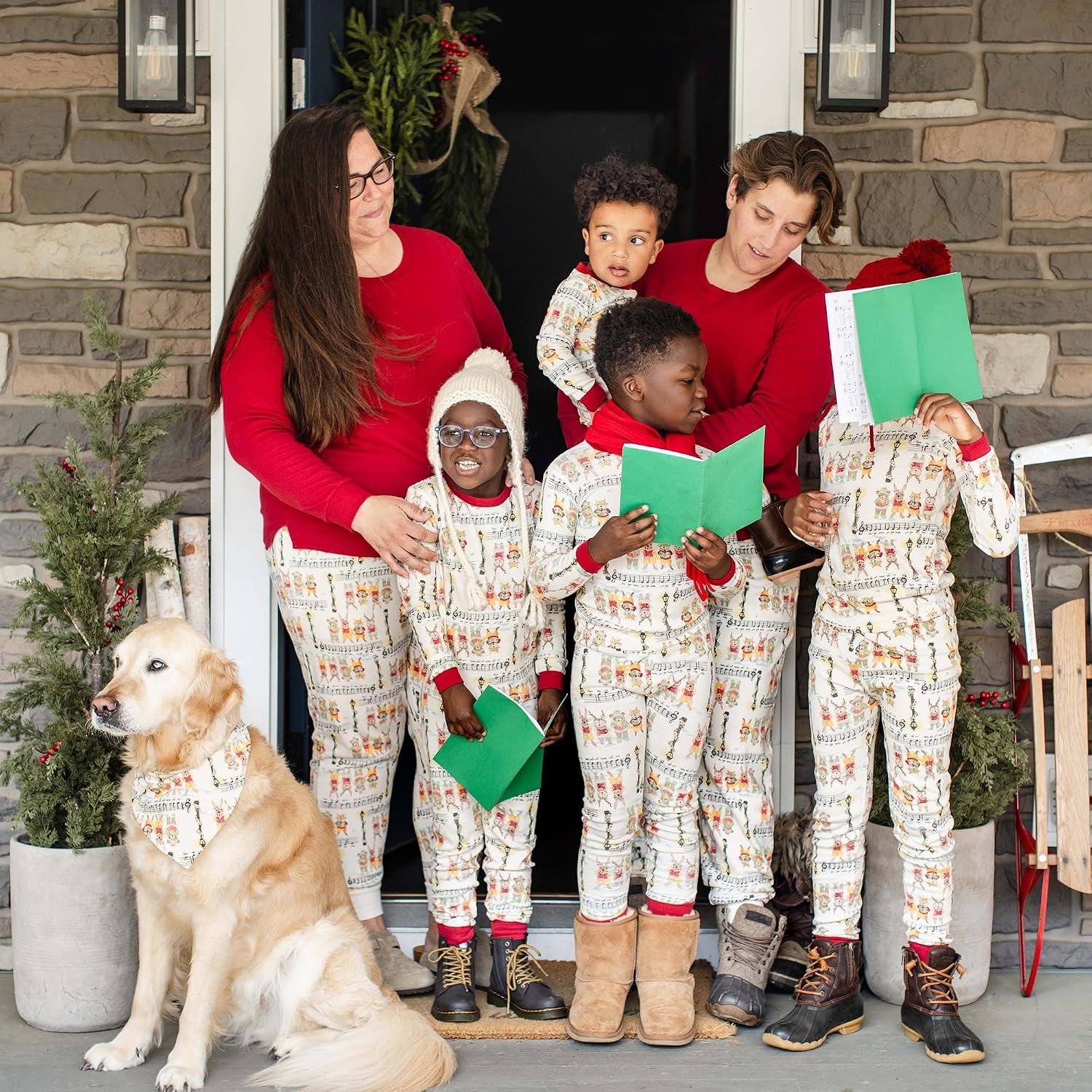 image:imageBurts Bees Baby Matching Family Jammies Organic Cotton Holiday PajamasSweet Carolers