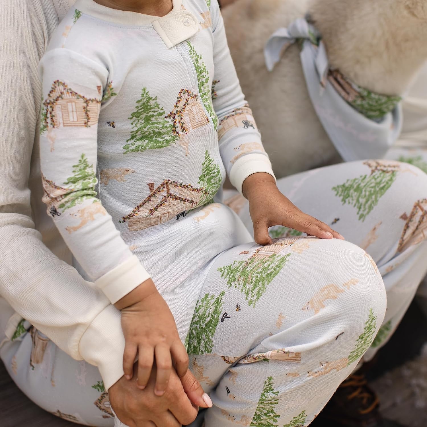 image:imageBurts Bees Baby Matching Family Jammies Organic Cotton Holiday PajamasWinter Cabin