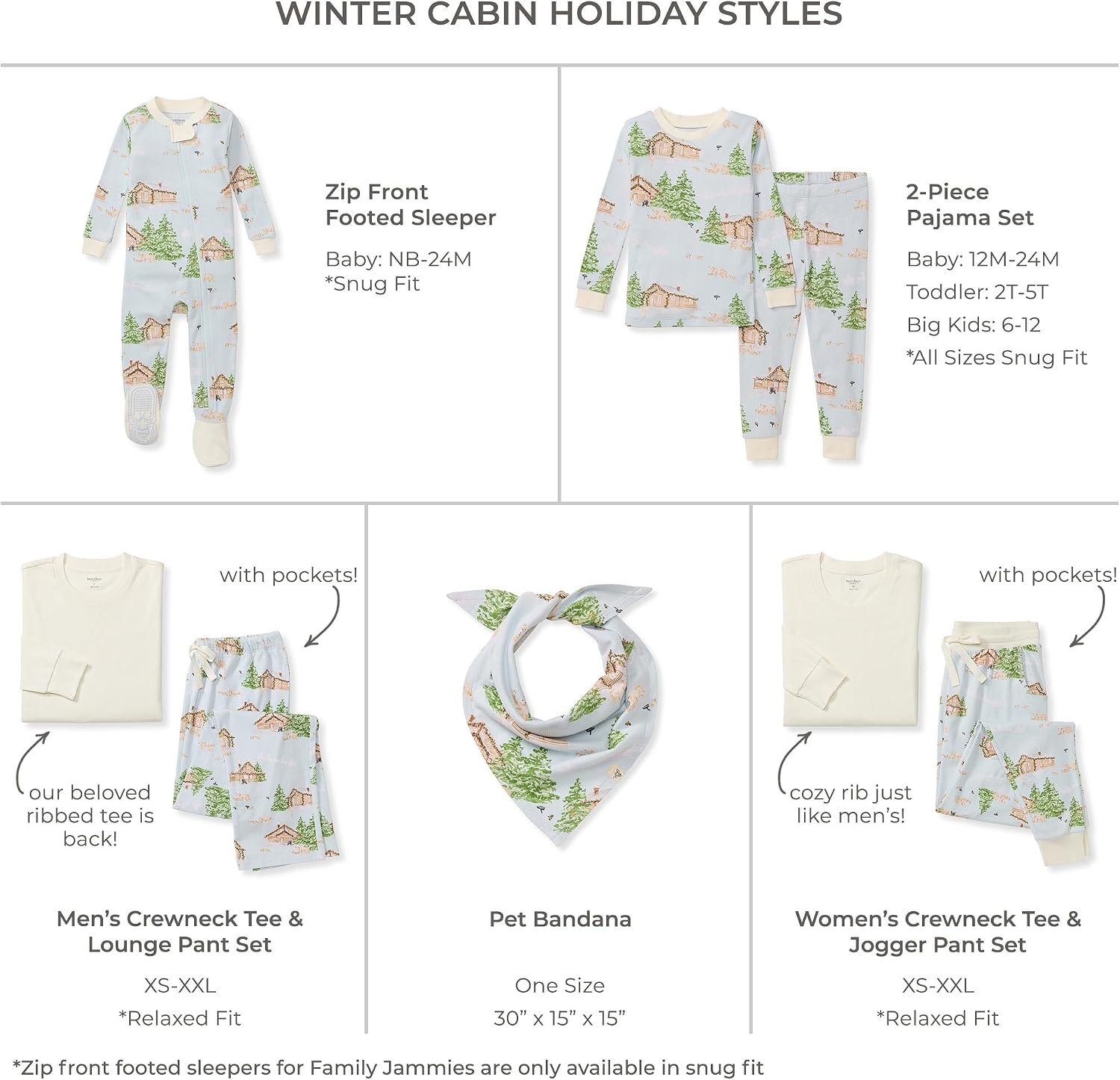 image:imageBurts Bees Baby Matching Family Jammies Organic Cotton Holiday PajamasWinter Cabin