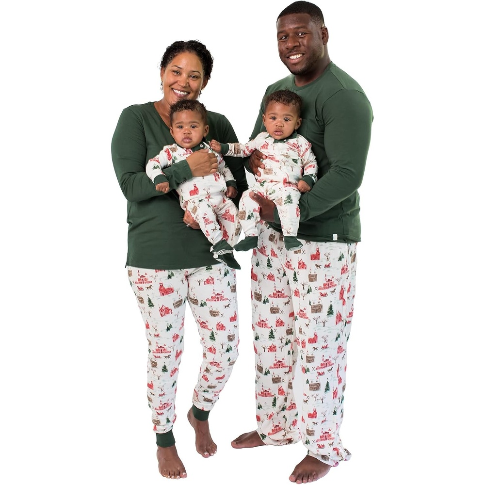 image:imageBurts Bees Baby Matching Family Jammies Organic Cotton Holiday PajamasHoliday Village