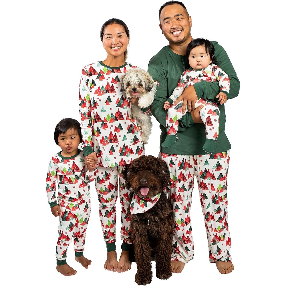 image:imageBurts Bees Baby Matching Family Jammies Organic Cotton Holiday PajamasModern Forest