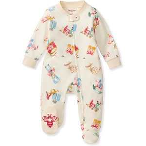 Burt’s Bees Baby Boys’ Organic Cotton, Sleep and Play Footed Pajamas | Easy zip front PJs feature a 2-way zipper to ensure newborns have a restful nights sleep(Trinkets & Toys 1-pack)