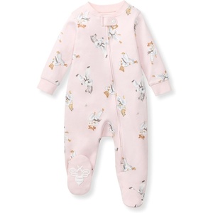 Burt’s Bees Baby Girls’ Organic Cotton, Sleep and Play Footed Pajamas | Easy zip front PJs feature a 2-way zipper to ensure newborns have a restful nights sleep(Karate Creatures)